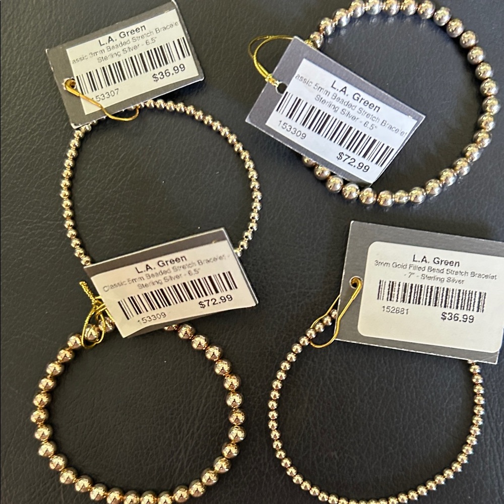 Gold Bead Stretch Bracelets